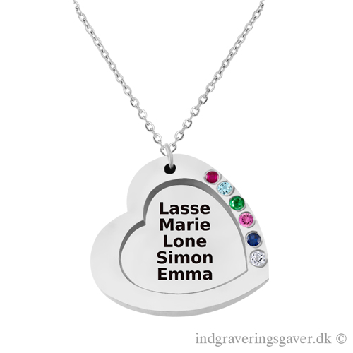 Udskåret hjertehalskæde i sølv - Image 2