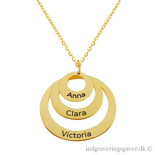 18K Forgyldt Triple-Cirkelhalskæde - Image 3