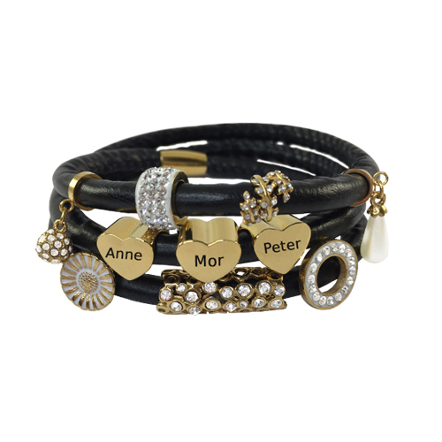 armbånd med gravering, armbånd med gravering til kvinder, armbånd til kvinder, armbånd til kvinder læder, læderarmbånd til kvinder med charms, læderarmbånd kvinder, armbånd læder