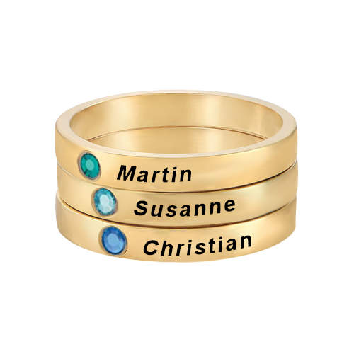 Ring med personlig gravering og valgfri månedesten - Image 6