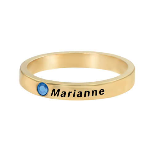 Ring med personlig gravering og valgfri månedesten - Image 2