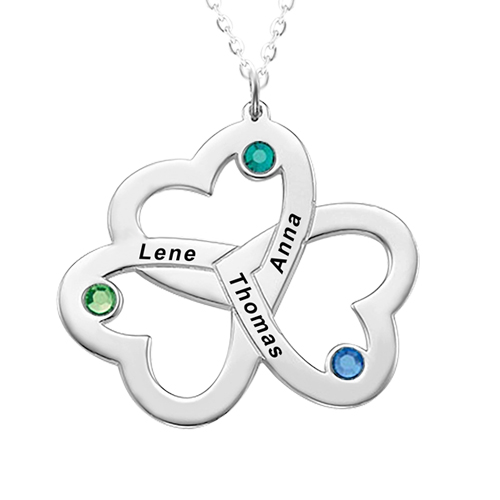 Triple-Hjertehalskæde med Personligt Præg